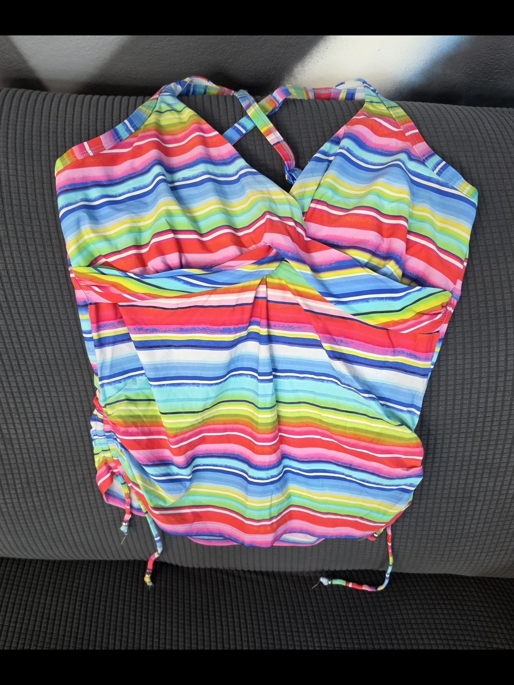 Seafolly Australia Women's Swim Wear Multicolor Rainbow Stripe Halter Top